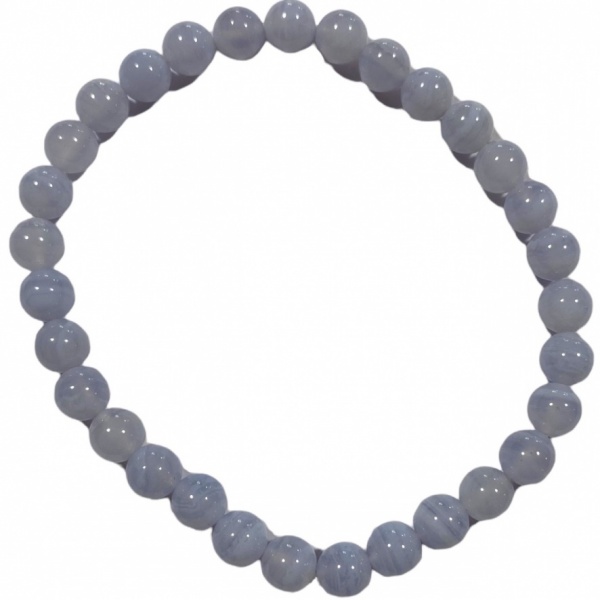 Blue Lace Agate - Crystal Bead Bracelet